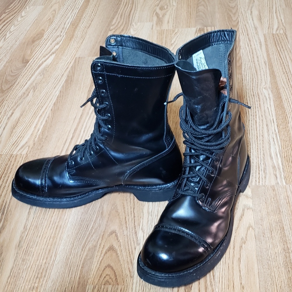 CORCORAN 10 inch combat black leather jump boots